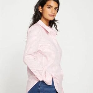 Universal Standard Elbe Stretch Poplin Popover Pink/White Stripe M (18-20)